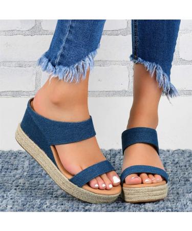 Creev Women's Fashion Sandals | Comfortable Orthopedic Wedge Heel Open Toe Sandals for Summer Hiking & Outdoor Sports | White 39 EU & Blauwa 40 EU - Buy Online on GoSupps.com