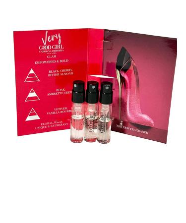 Carolina Herrera Very Good Girl GLAM PARFUM Sample Spray Perfume WOMEN 1.5 ml / 0.05 fl oz (Set of 3) Clear Very Good Girl 0.05 Fl Oz (Pack of 3) - Buy Online on GoSupps.com