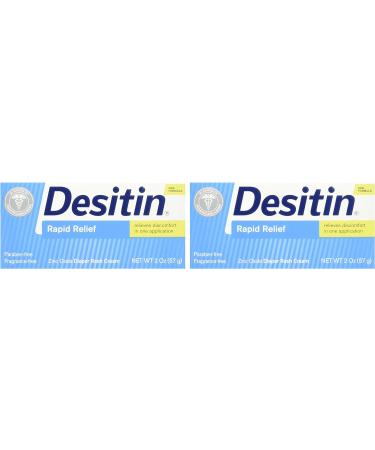 Desitin Rapid Relief Creamy Zinc Oxide Diaper Rash Cream - 2 Pack - Buy Online on GoSupps.com