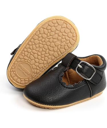 Baby Anti-Slip First Walking Shoes | Soft Sole Toddler Sneakers | PU Leather Prewalkers for 0-18 Months | Wide Black | Includes Socks | 12-18 Months - Buy Online on GoSupps.com