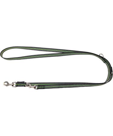 Adjustable Dog Linen Leash 2.80m - Black & Neon Green - Perfect for Medium & Large Dogs - Buy Online on GoSupps.com