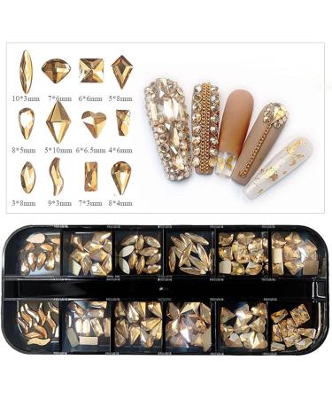 TSBB 12 Grid Glass Nail Art Decorations | Multi-Shape Ornaments for Manicure Tips | International Shipping Available - Buy Online on GoSupps.com