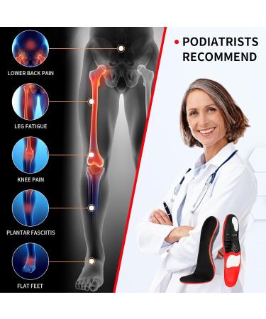 Plantar Fasciitis High Arch Support Insoles for Men Women - Heavy Duty Orthotic Inserts for Arch Pain Relief - Boot Work Shoe Insert - Black XS UK 3.5-5.5 (24cm) - Buy Online on GoSupps.com