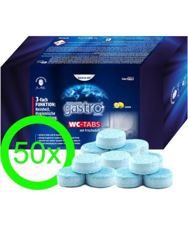 Schillings Gastro Global Toilet Cleaning Tablets Lemon Fragrance 3-Phase Formula for Toilet Urinal Bidet & Cistern (50 Pieces) - Effective International Shipping - Buy Online on GoSupps.com