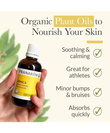 Pranarom - 4 Pack - USDA Certified Organic French Arnica Virgin Plant Oil - 2 fl oz Glass Bottle - Massage Oil for Body Relaxing Soothing for Joints & Muscles - Buy Online on GoSupps.com