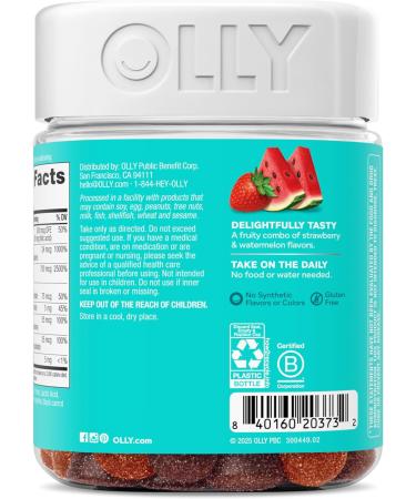 OLLY Teen Girl Multi Gummy Healthy Skin and Immune Support* Essential Vitamins Biotin Zinc Chewable Multivitamin Strawberry Melon Flavored 50 Day Supply - 100 Count 100 Count (Pack of 1) - Buy Online on GoSupps.com