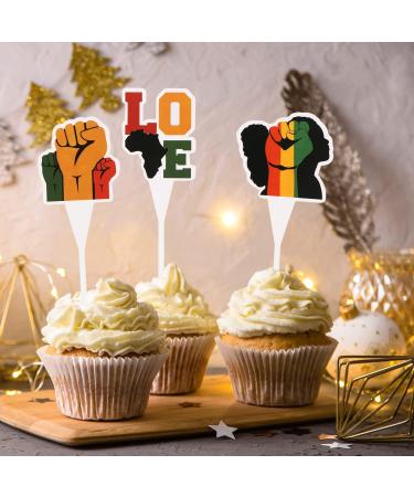 36 PCS Happy Juneteenth Day Cupcake Toppers Black History Month Cake Toppers Toothpicks African Independence Theme Party Supplies Decorations - Buy Online on GoSupps.com