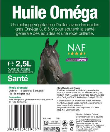 Natural Animal Feeds NAF Omega Oil 2.5 l (Pack of 1) - Buy Online on GoSupps.com