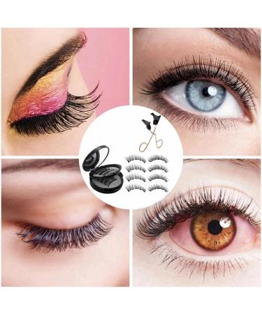 4Pairs Magnetic Eyelashes with Applicator Reusable Magnetic Eyelashes Magnetic Eyelashes Natural Look No Glue Needed Magnetic Lashes 3D Magnetic Eyelash Partner Set Magnetic Eyelashes without Eyeliner - Buy Online on GoSupps.com