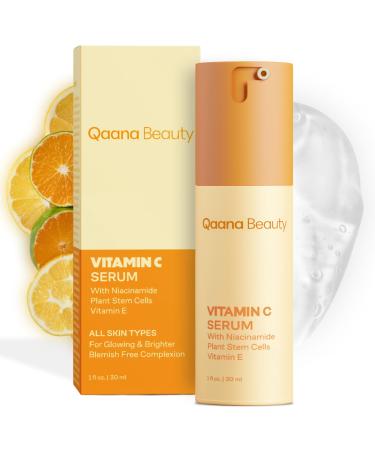 Qaana Super Vitamin C Face Serum for Mature Skin: 7-in-One Hydrating Anti-Aging Formula with Vitamin C Hyaluronic Acid Caffeine-Firming Lifting Targets Wrinkles Dark Spots 1 fl oz