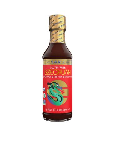 San-J Gluten Free Szechuan Stir Fry and Marinade Sauce | Non GMO, Kosher, FODMAP Friendly | Perfect for Your Favorite Chili Recipe or Stir Fry | 10 Fl Oz