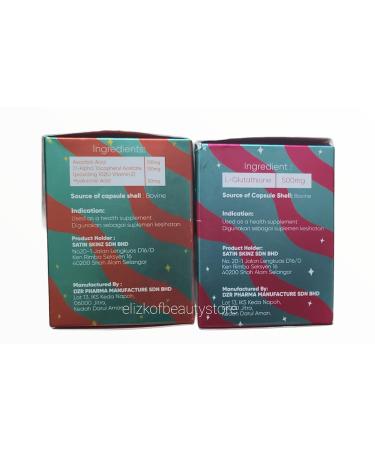 B'Beau L Glutathione 500mg And B'Beau Vitamin C Capsule. Two Packs for ANTI AGING ANTIOXIDANT. HYPERPIGMENTATION TREATMENT - Buy Online on GoSupps.com