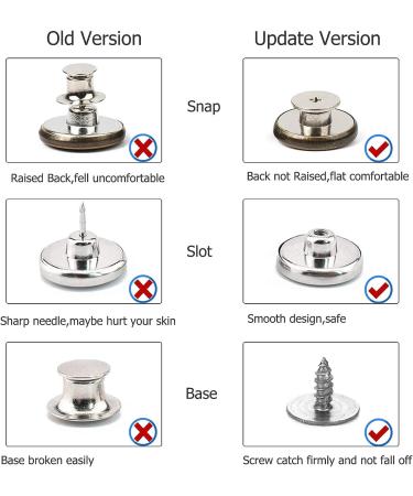 Instant Jeans Buttons Replacement Set | No Sew | 17MM Metallic | With Tool - Buy Online on GoSupps.com