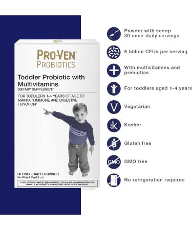 Pro-Ven Probiotics Toddler Probiotic with Multivitamins | 5 Billion CFU Daily Multi-Strain Berry Powder | Ages 0-3 | Guaranteed Potency - Buy Online on GoSupps.com