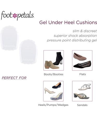 Foot Petals Under Heel Gel Cushions - Comfort & Shock Absorption for Reduced Heel Stress and Prevention of Cracked Heels - Buy Online on GoSupps.com