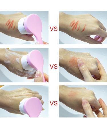 Beomeen 2 Pack Soft Bristle Facial Cleansing Brush - Deep Pore Exfoliation and Skincare Massage - Pink+Off White - Buy Online on GoSupps.com