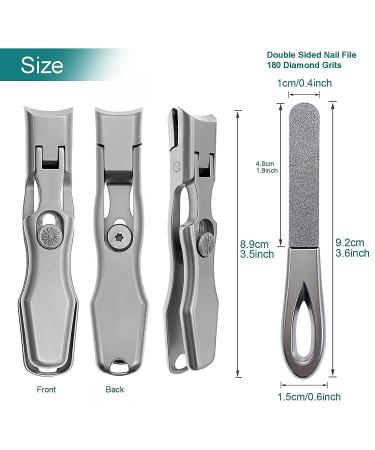 VOGARB Extra Wide Jaw Nail Clippers for Thick Nails - Heavy Duty Long Handle Cutter with File for Men Women Adults Seniors - Silver - Buy Online on GoSupps.com