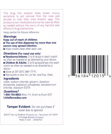 Little Remedies Little Noses Saline Spray/Drops - 1oz | Gentle Congestion Relief - Buy Online on GoSupps.com