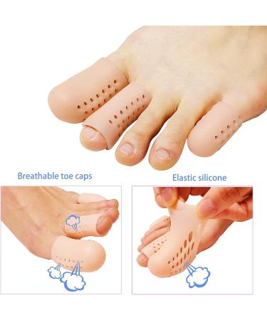 Juliyeh Gel Toe Caps Protectors 16 PCS - Breathable Silicone Sleeve for Toe Protection and Comfort - Bunion Pads Cushion for Men and Women - Toe Guards for Running - Ingrown Toenails and Corns Beige - Buy Online on GoSupps.com