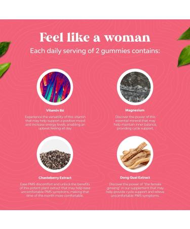 Hormone Balance Gummies with Vitamin B6 & Dong Quai for Women - Menopause & PMS Support - Buy Online on GoSupps.com