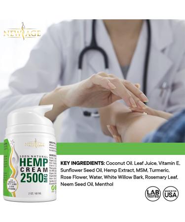 Hemp Cream by New Age - Natural Hemp Extract for Knee, Joint, and Lower Back Pain Relief - 2 Pack 2 Fl Oz - Made in USA - Buy Online on GoSupps.com