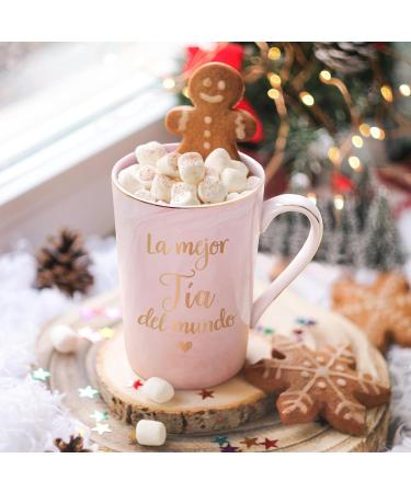 Maustic Best Aunt Gifts La Mejor Tia Del Mundo Coffee Mug Tia Gifts from Niece Nephew in Spanish Aunt Coffee Mug Aunt Christmas Mothers Day Birthday Gifts Regalo Para Tia 14 Oz with Gift Box Pink - Buy Online on GoSupps.com