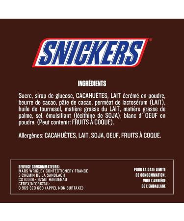 SNICKERS Milk chocolate bars filled with peanut and caramel Box of 40 individual bars of 50 g - Buy Online on GoSupps.com