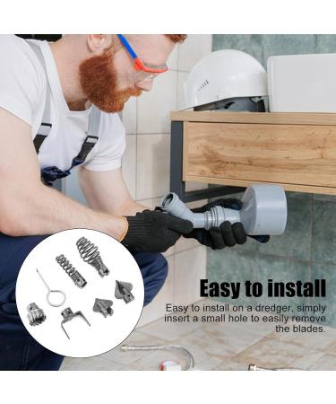 Drain Cleaner Combination Cutter Head Set | Steel Cutting Head Set Combination Drain Cleaner Tool - Cutter Head Drain Cleaner Complete and Sturdy for Living Room Kitchen Hotels Skoulazeo - Buy Online on GoSupps.com