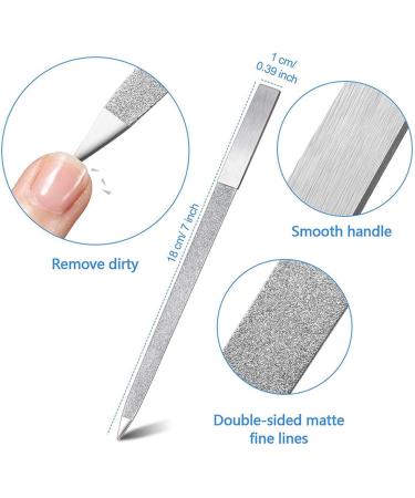 sunmin 6-Piece Nail File Set Stainless Steel Double-Sided Nail File Buffer File Nail File Suitable for Salon Family and Travel - Buy Online on GoSupps.com
