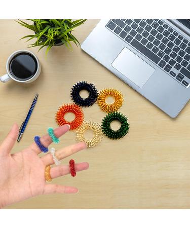 10 Acupressure Rings for Finger Massage | Stress Relief & Improved Circulation | Stress Reduction Massage Rings | International Shipping - Buy Online on GoSupps.com