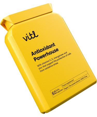 Vitl Antioxidant Powerhouse Supplement - 60 High Strength Easy Swallow Capsules - with Vitamins C E Manganese & Zinc - Supports Healthy Skin & Normal Functioning of The Immune System Antioxidant Powerhouse 60 count (Pack of 1) - Buy Online on GoSupps.com