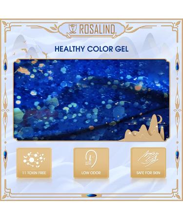 ROSALIND 10PCS Glitter Gel Nail Polish Set - Gold Red Green Blue Sparkle Colors | Soak Off Reflective Sliver Purple Shiny Sparkly Gel Manicure - Buy Online on GoSupps.com