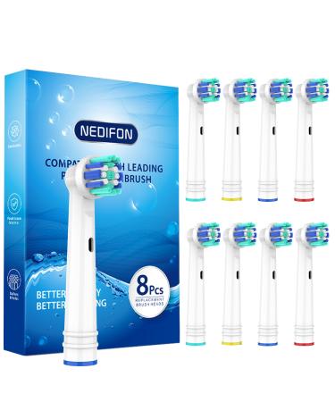 Replacement Toothbrush Heads Compatible with Oral B Toothbrush Handle (Individually Packaged) 8 Pack Replacement Heads fits Oral B Electric Toothbrush 7000/Pro 1000/9600/5000/3000/8000 8 count (Pack of 1)