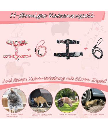 2PC Adjustable Cat Line Set | Soft Dishes & Leash for Kittens | Outbreak-Proof Tableware (Black & Red) - Ideal for International Shipping - Buy Online on GoSupps.com