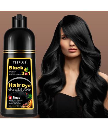 TSSPLUS Professional Black Herbal Hair Color Shampoo | Instant Gray Coverage for All Hair Types - Buy Internationally - Buy Online on GoSupps.com
