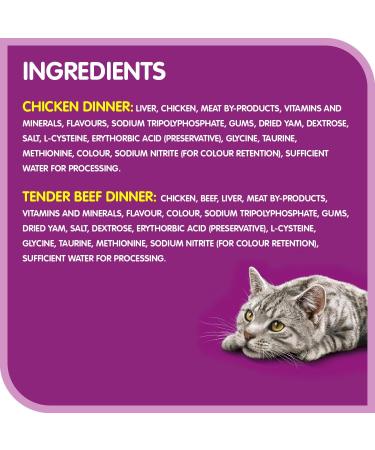 WHISKAS Meaty Selections Adult Wet Cat Food Pat - 6 Chicken 6 Beef 12x100g Tray Beef Chicken Chicken - Beef 100 g (Pack of 12) - Buy Online on GoSupps.com