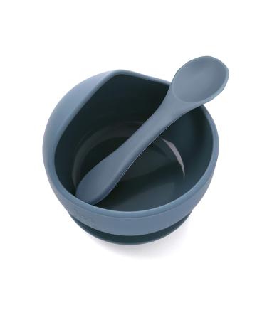 Baby Bowl Baby Plate with Suction Cup Silicone Baby Tableware Non-Slip for Children Girl Boy (Indigo)
