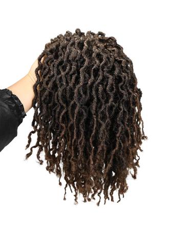FAVE Short Braided Wig | Dreadlock Wigs for Black Women | Faux Locs Wig with Brown Highlights | Afro Braids Wig | Low Temperature Synthetic Hair (Ombre Brown) - Buy Online on GoSupps.com