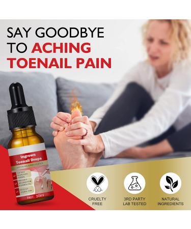 Natural Ingrown Toenail Treatment & Pain Relief Drops - 30ml (1 bottle) - Buy Online on GoSupps.com