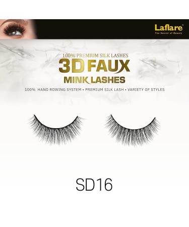 Laflare Silk 3D Faux Mink Eyelashes - Knitted Style, Easy to Apply - 2-3 Pack Bundle Special (3 SD16) - Buy Online on GoSupps.com