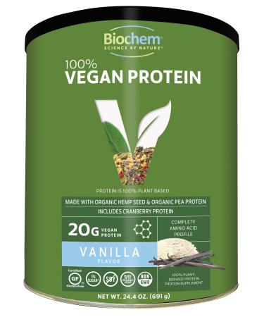 Biochem 100% Organic Plant Protein - Vanilla Flavor - 24.4 oz Vanilla 1.52 Pound (Pack of 1)