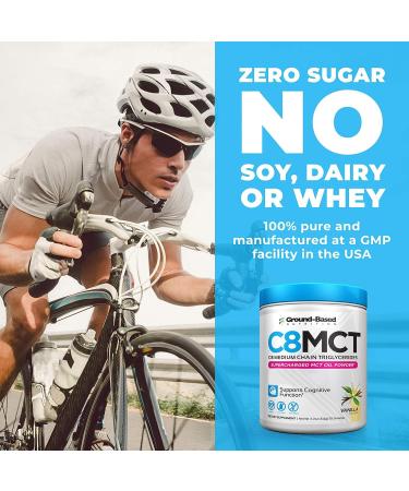 Ground-Based Nutrition C8 MCT Oil Powder Supercharged Medium Chain Triglycerides MCT Oil Powder Vegan-Friendly Non-GMO Powdered C8 MCT Oil Ketogenic MCT Coffee Creamer No Stevia (Vanilla) - Buy Online on GoSupps.com