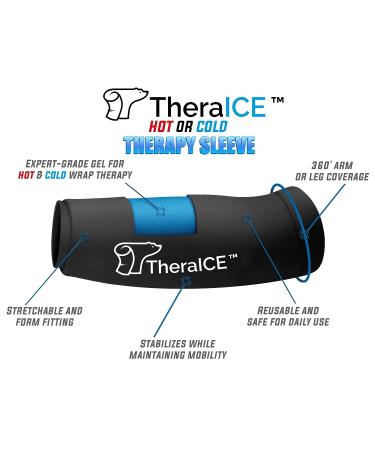 TheraICE Reusable Gel Cold Pack Sleeve - Large Black | for Elbow, Knee, Ankle, Calf | Flexible Cold Wrap - Buy Online on GoSupps.com