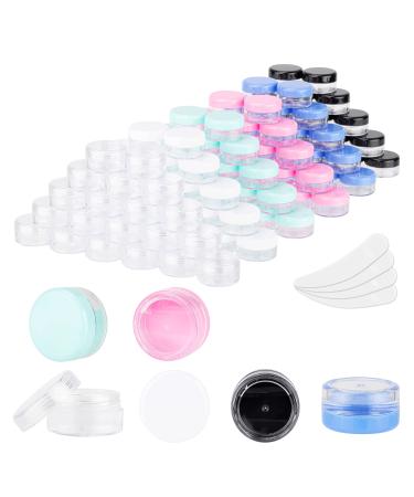 120Pcs 10 Gram Plastic Cosmetic Containers with Lids for Lotion, Creams, Toners, Lip Balms, Makeup Samples Jars BPA free (10g-120pcs, multi-color) multi color