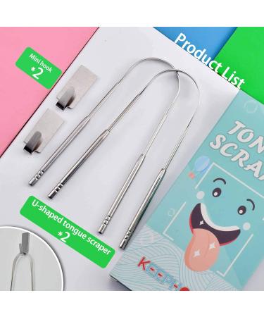 Stainless Steel Tongue Cleaner Set - 2 Pieces for Adults & Children | Effective Tongue Scraping & Hygiene - Buy Online on GoSupps.com