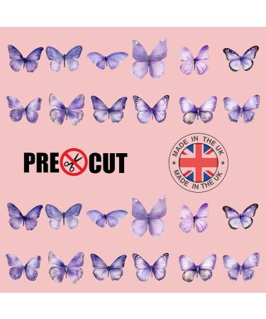 24 x Pre-Cut Beautiful Purple Lilac Pastel Butterflies Edible Wafer Rice Paper Cupcake Cake Dessert Toppers Birthday Party Wedding Decorations Butterfly - Buy Online on GoSupps.com