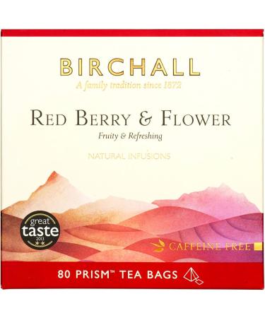 Birchall Red Berry & Flower - 80 Prism Tea Bags & Tea | Camomile Flowers | Herbal Tea | 1 Pack of 80 Plant-Based Prism Tea Bags - Buy Online on GoSupps.com
