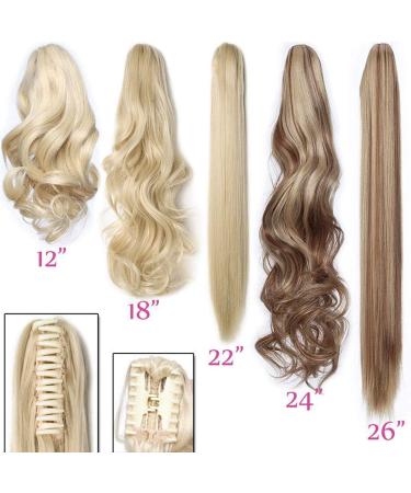 Long Short Claw Ponytail Hair Extension - 12 Cute Clip-in Synthetic Hairpiece, Bleach Blonde - Buy Online on GoSupps.com