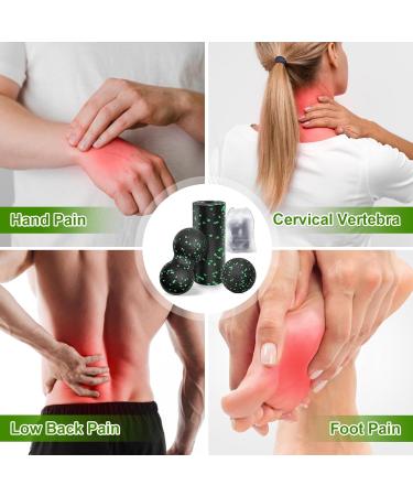 Kisvic Fascia Ball & Small Roll Set | Relieve Stress & Tight Muscles | Green Duo Ball for Neck Spines & Back Massage - International Shipping Available - Buy Online on GoSupps.com