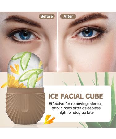 Aquuaera Ice Face Roller Ice Cube Roller for Face Facial Beauty Ice Roller Skin Care Tools De-Puff Eye Bags Reduce Migraine Pain(Brown) Shell-brown - Buy Online on GoSupps.com